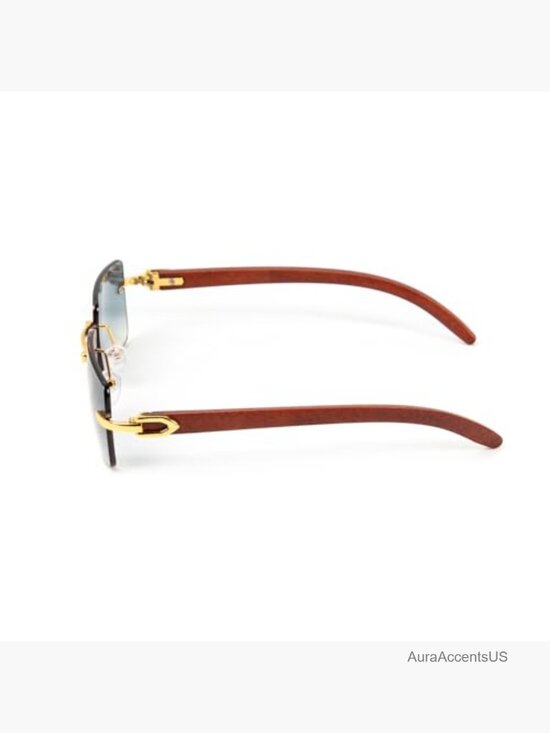 Vintage Rimless Rectangular Sunglasses Retro UV400 Polarized Unisex Square main image 5